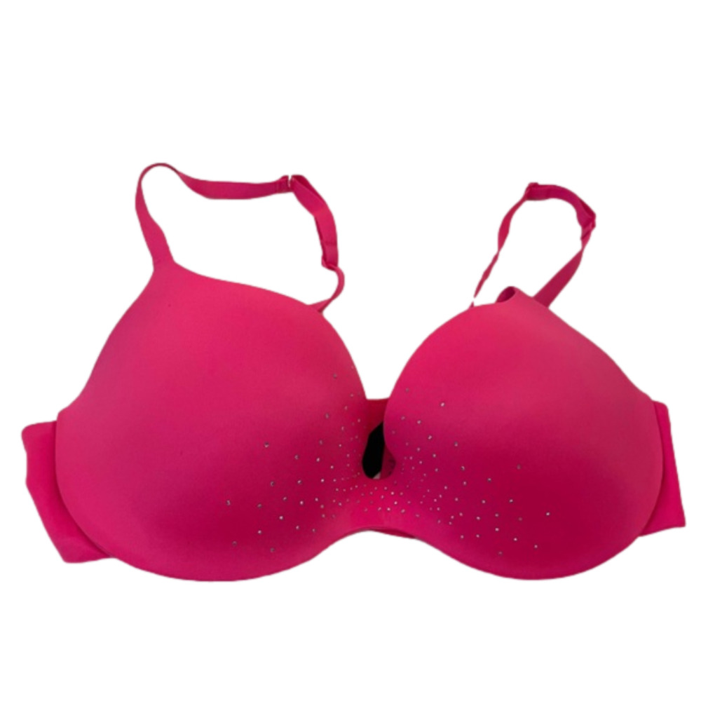 LA SENZA Body Kiss Neon Hot Pink padded Bra with Rhinestones Size 32C